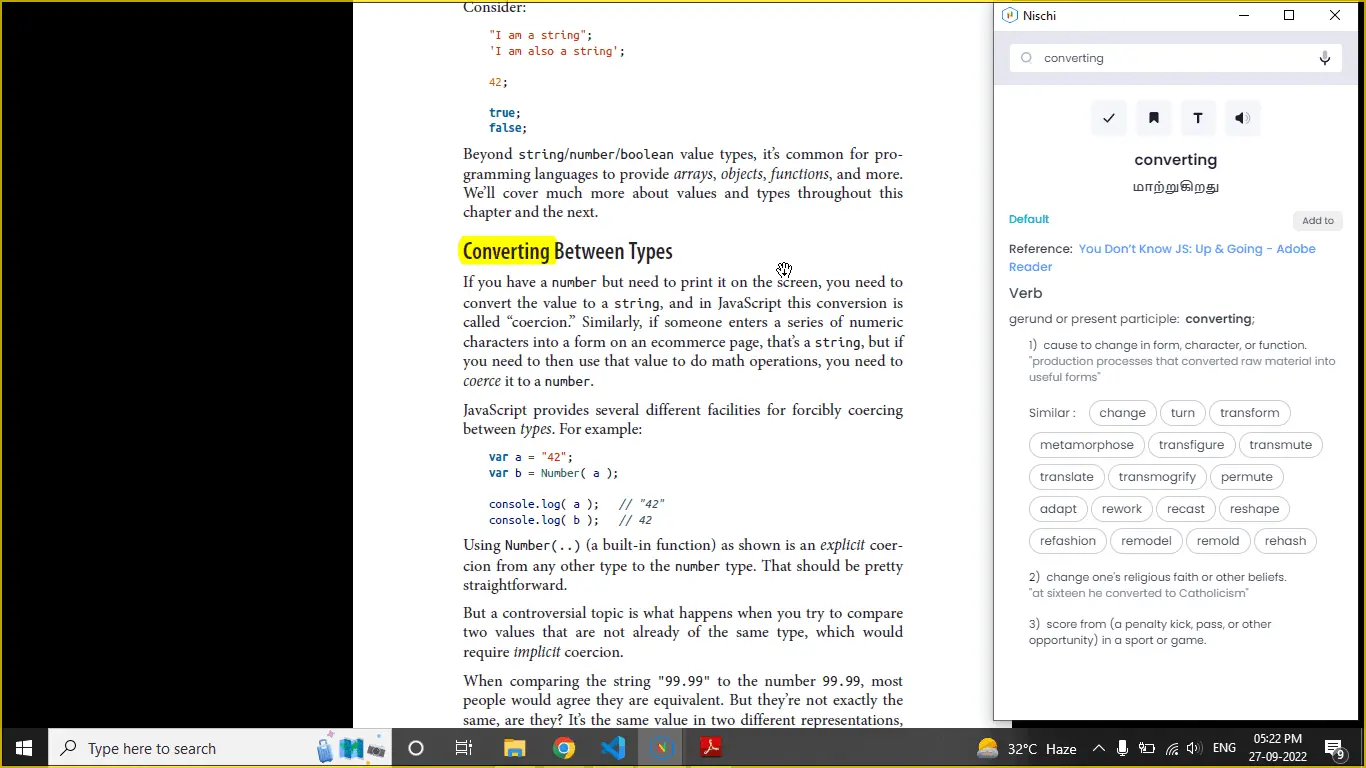 Reading a book in Adobe Reader